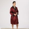 thumbnail image 5 of Kureaily Male Robe Satin Bathrobe With Shorts Set Pajamas Silky Kimono Robe Mens Sets Loungewea, 5 of 7