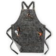 thumbnail image 1 of Delantal Jeanerlor de algodón negro para hombre, talla L a XXL, 1 of 9