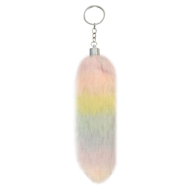 Colgante Llavero Cola Peluda - Tejido de Peluche, Uso Versátil y Ligero, para Bolsos, Carteras y Decoración de Llaves