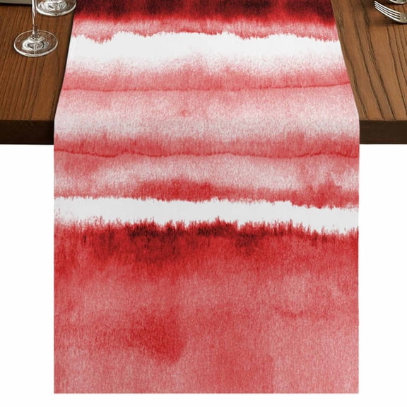 Table Runners 108 Inches Long Dress Scarves, Red Ombre Farmhouse Coffee/Dining/Kitchen Table Runner for Living Room, Modern Abstract Art Farmhouse 13x108 Inch