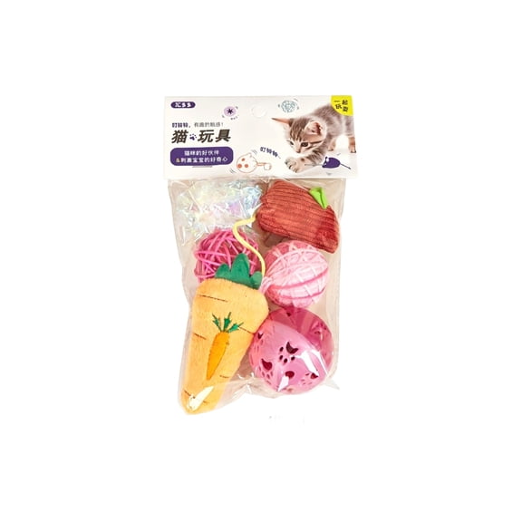 Cat Enrichment toys, Kitten toys for indoor Kittens, interactive Cat Ball, Catnip infused, Scratching Batting, Home Play, Mixed Colors, 5 Set