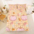 thumbnail image 5 of Manfei Autumn Leaf Print Bed Sheets,Pink Fall Pumpkin Full Size Sheets,4pcs,1 Flat Sheet,1 Fitted Sheet and 2 Pillowcases, 5 of 6