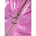 thumbnail image 2 of Sholeno Kids Girls Shiny Metallic Long Sleeve Bomber Jacket Coat Hip Hop Dance Top Motorcycle Pink 10, 2 of 9