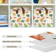 thumbnail image 4 of Yayeee Foldable Storage Basket for Shelves with Handles Set of 2 Waterproof Cloth Bins, Green Leaves, 4 of 7