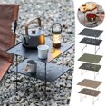 thumbnail image 1 of Portable Aluminum Picnic Table, Foldable Camping Table, Double-layer Design, Lightweight Travel Gear, for Hiking, Outdoor Dining, Self-assembling Small Table, Durable Construction,, 1 of 9