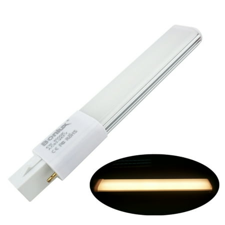 - Bonlux G23 2-Pin PL Retrofit Lamp PLC PLS Horizontal Recessed Bulb, 6W(13W CFL Equivalent), Ballast Incompatible(Remove/Bypass Required), Warm White 3000K, 1-Pack