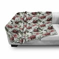 thumbnail image 3 of Shabby Flora Soft Flannel Fleece Throw Blanket, Floral Flower Roses Buds with Leaves and Branches Art Print, Cozy Plush for Indoor and Outdoor Use, 50" x 60", Olive Green Maroon, by Ambesonne, 3 of 6