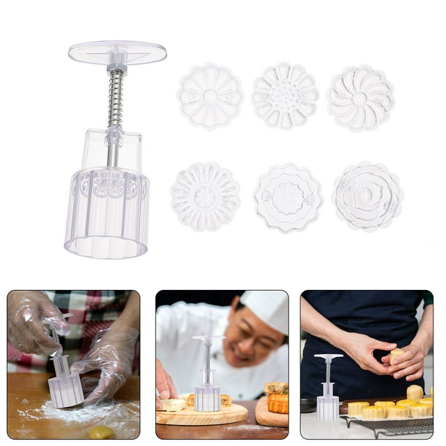 OULII Diy Baking Molds 1 Set Transparent Abs Plastic Moon Cake Molds for Molding Creative Design Home Baking