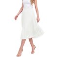 thumbnail image 3 of Asklazy Women's High Waist Pleated A-Line Midi Skirt,Flowy Elastic Waist Skirts for Work Casual Wear,Snowflake,White,S, 3 of 10