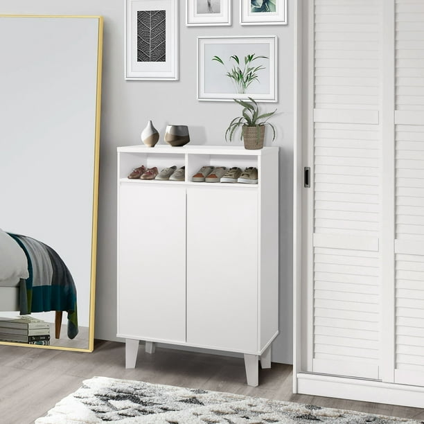 Yaiza 2 Door Shoe Storage Cabinet With, White Shoes Cabinet With Doors