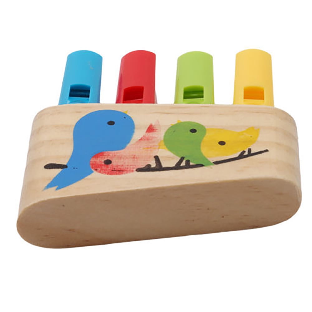 Baby Wooden Toys Rainbow Panpipe  Whistle Birds Whistling Infant Musical Toys S 