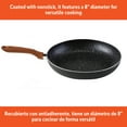 thumbnail image 6 of IMUSA 8in Black Stone Aluminum Speckled Nonstick Fry Pan with Wood Look Handle, Black, 6 of 9