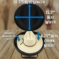 thumbnail image 6 of CASEMATIX Cowboy Hat Box and Portable Cowboy Hat Storage for Brims Up To 4.75" - Hard Shell Cowboy Hat Case with Adjustable Carry Strap, Luggage Strap, ID Slot and Foam Insert for Dipping Brim Hats, 6 of 6