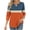 Orange, variant on Antinious Ladies Fashion Daily Patchwork Round Neck Hollow Out 3/4 Sleeve Breathable T-Shirts