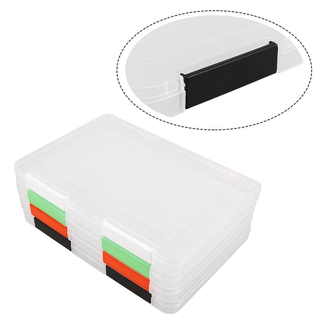 Moluckfu 4Ud Caja Transparente Para Archivos A4 Organizador De Documentos En Plástico Resistente