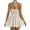 Beige, variant on Women's Halter Bubble Dress Trendy Sleeveless Backless Mini Dresses with Adjustable Sash for Cocktail Party Evening Gala Club Night out Casual Solid Color Short Dressy Beige XS