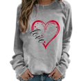 thumbnail image 2 of Chandails à Capuchon Graphiques pour Femmes Col Rond Manches Longues Imprimé Décontracté Ample Chandail Molletonné T-Shirt Blouse Hauts d'Automne, 2 of 2