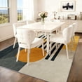 thumbnail image 3 of Geometric Area Rug Orange Grey Abstract Modern Carpet Washable Door Mat Low Pile Indoor Floor Rugs Boho Soft Non Slip Rug for Living Room Bedroom Dinning Office Home Decor-5' x 6', 3 of 7