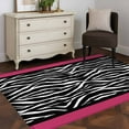 thumbnail image 3 of 3'x5' Rug for Living Room Bedroom, Zebra Printed Washable Area Rugs Non-Slip Carpet Mats, Modern Geometric Balck White Stripes Indoor Low Pile Area Rug Runner for Kitchen, Mudroom, 3 of 8