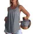 thumbnail image 2 of Stralyhd Womens Tank Tops with Built In Bra Square Neck Racerback Shirts 2026 Summer Slim Fit Tank Top Casual Sleeveless Tops Light Gray 2XL, 2 of 4