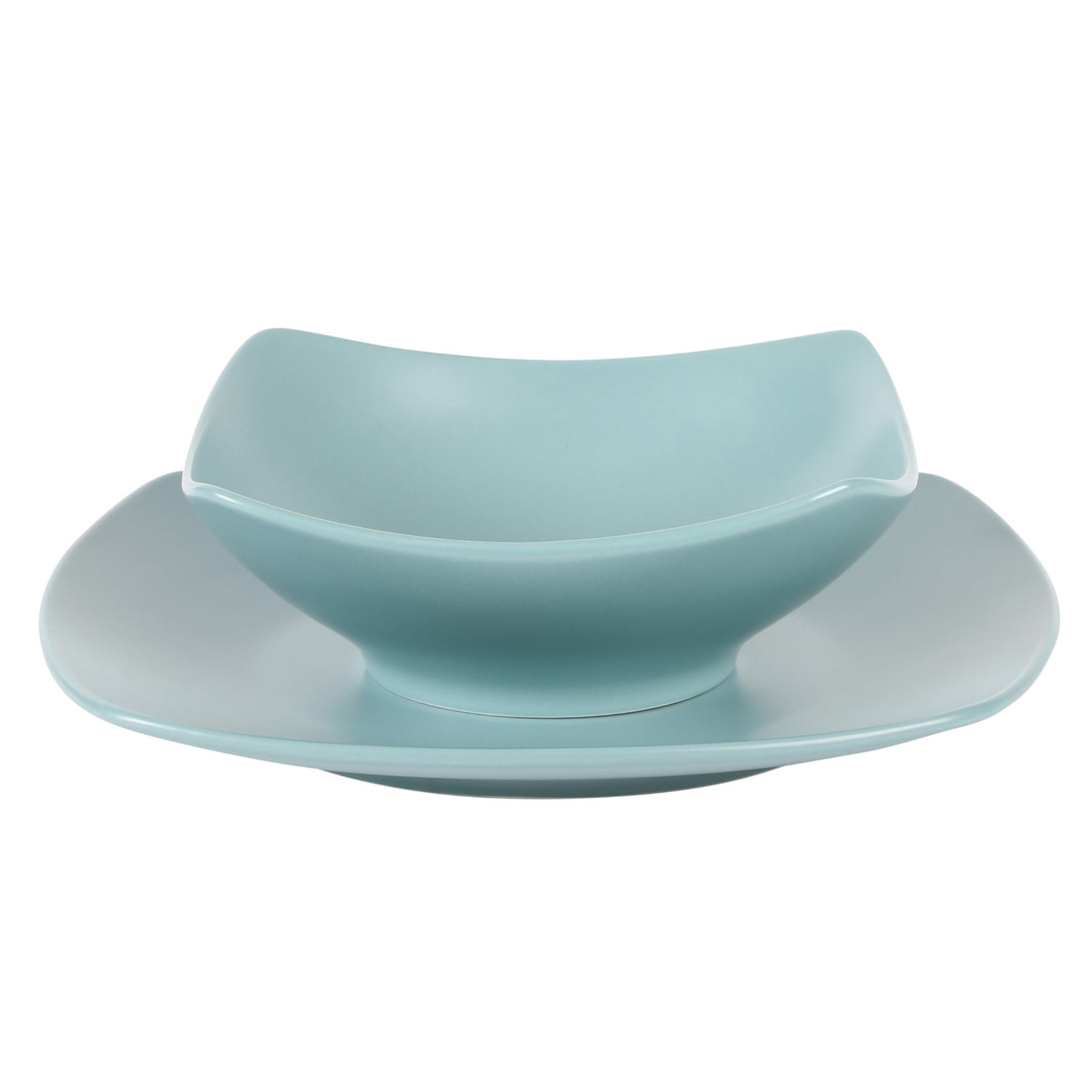 Gibson Home Zen Buffet Matte Porcelain 8 Piece Dinnerware Set - Blue
