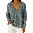 thumbnail image 3 of Hauts à Paillettes pour Femmes 2026 Mode de Printemps Manches Longues Col en V T-Shirts Décontractés à Paillettes Haut de Sortie Tenue de Rave, 3 of 8