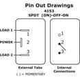 thumbnail image 4 of Blue Sea Interrupteur Multi-Usage 4153-BSS Toggle Switch; Action Mom On-Off-On; Simple Poteau Double Lancer; Non-Éclairé; Laiton Nickelé, 4 of 4