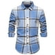 thumbnail image 1 of Blusa y camisa de manga larga con cuello vuelto para hombre, blusa informal a cuadros con botones y cuello vuelto, blusa de manga larga para hombre, 1 of 8