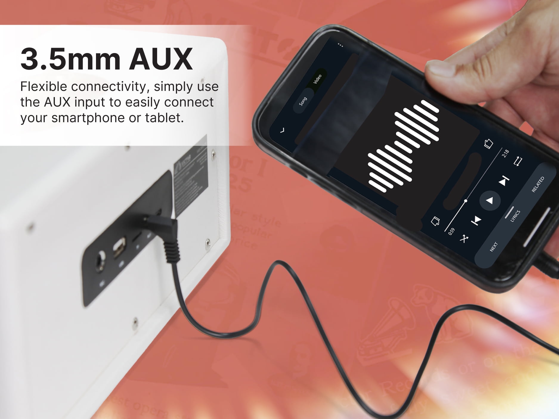 Victor Small Portable AUX Speaker with Bluetooth, Anywhere, FM