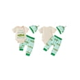 thumbnail image 2 of Miaouyo Baby Boys 3 Piece Outfit Summer Short Sleeve Round Neck Letter Fish Embroidery Jumpsuit and Hat Elastic Waist Pants Set, 2 of 9