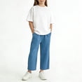 thumbnail image 5 of Avrntaa Spring Jeans for Boys Girls Baggy Wide Leg Ankle Length Trouser Casual Pull On Denim Pants, 5 of 5
