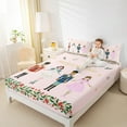 thumbnail image 4 of jejeloiu Happy New Year Bed Sheets,Marry Xmas King Sheets,Watercolor Nutcracker Sheet Set For Children,Microfiber Bedroom Decor,4 Pieces, 4 of 7