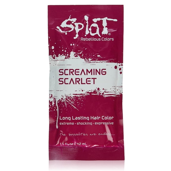 Splat Singles Hair Color Dye Foil Pack, Screaming Scarlet, 1.5 Oz., Pack of 1