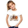 thumbnail image 2 of Toddler Girls Summer Tops Tees Easter Day Letters Prints Unisex Short Sleeve Stylish Cartoon Print Tee Blouse Daily Spring Shirts For Kid 4-5T, 2 of 4