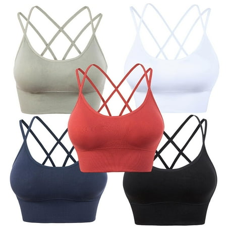 

Women s Plus Size Cross Back Sports Bra Yoga Running Sexy Bra No Steel Rings Can Be Wearable Sports Underwear 4pcs XL