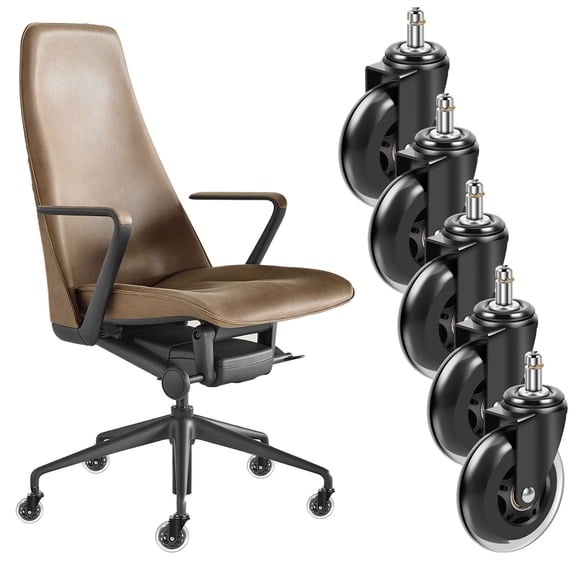 Sutowe 5Pcs Office Chair Wheels Replacement 3 Inch Heavy Duty Office Chair Caster Wheels Smooth Quiet Rollerblade Casters Safe for Wood Tile Floor or Carpet