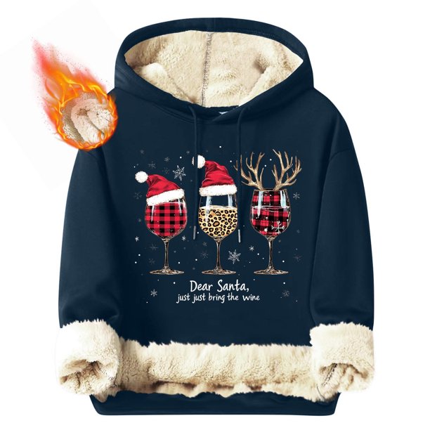 Sudadera con capucha para hombre, informal, a la moda, con estampado navideño, de manga larga y bolsillo, de poliéster