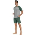 thumbnail image 4 of MINTREUS Men's Pajama Set Short sleeved Round Neck 2-piece Set Men's Shorts Casual Set Raglan Pajamas, 4 of 7