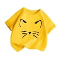 thumbnail image 1 of Chandails pour Tout-Petites Filles Chat Chandails à Manches Courtes pour Filles Col Rond Tenues d'Été pour Tout-Petites Filles T-Shirts 2-3 Ans Tenue pour Fille, 1 of 9