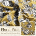 thumbnail image 5 of StangH Velvet Floral Curtains 84 inches Long, Vintage Peony Patterned Drapes with Victorian Design for Bedroom, Mustard Yellow, W52 x L84, 2 Panels, 5 of 7