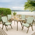 thumbnail image 3 of ARDEN 4-Pack Outdoor Patio Dining Chair Cushion, 20x44, Rain-Proof Seat Pad, Fade-Resistant Outdoor Cushion Coastal Green Leaf, 3 of 12