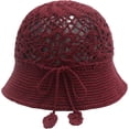 thumbnail image 4 of Women Cotton Bucket Hat Handmade Crochet Knit Floral Summer Bucket Hats, 4 of 5