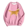 thumbnail image 4 of Fiaer Christmas Golden Retriever Sweatshirt Sweatshirt for Women Crew Neck Loose Fit Pullover Plus Size Long Sleeve Cute Graphic Tops Pink S, 4 of 4