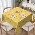 thumbnail image 2 of Bee Tablecloth 60x60 Inch Square, Bee Kind Yellow Table Cloth Honeycomb Decorations Spring Summer Round Table Cover Polyester Washable Tablecloths for Party Picnic Kitchen Dinner Decor Outdoor, 2 of 6