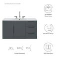 thumbnail image 4 of Sink Vanity Cabinet, White Grey Gray, Ceramic, Melamine, Modern Contemporary, Hotel Bedroom Bathroom Master Suite Guest, 4 of 9