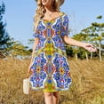 thumbnail image 4 of Azulejos portugueses. Vestido de verano de manga corta para mujer., 4 of 7
