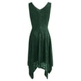 thumbnail image 5 of Wycnly Dresses for Women 2025 Party Prom Sexy Lace Empire Waist Irregular Swing Tank Knee-Length Dresses Solid Sleeveless V-Neck Midi Formal Dresses for Women Green m, 5 of 5
