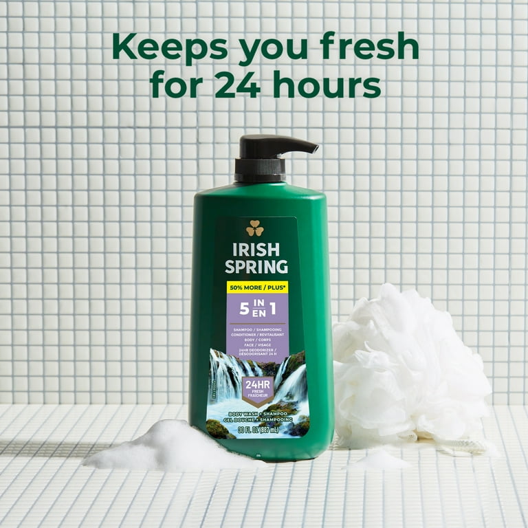  Irish Spring 5-in-1 Shampoo, Conditioner, Body Wash