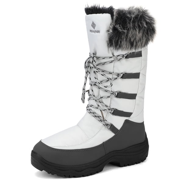 Dream Pairs - Botas cálidas impermeables de piel sintética para mujer, botas de nieve para senderismo al aire libre de media pantorrilla MAINE Dream Pairs MAINE