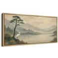 thumbnail image 4 of Large Framed Canvas Print Japanese Style Landscape Wall Art Japandi Decorative for Living room Bedroom - 60"x30" Natural Frame, 4 of 7